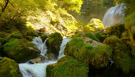 Photo cascade et cours d'eau