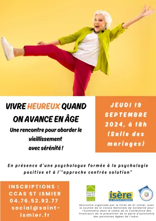 Affiche Rencontre "Vivre heureux quand on avance en âge"